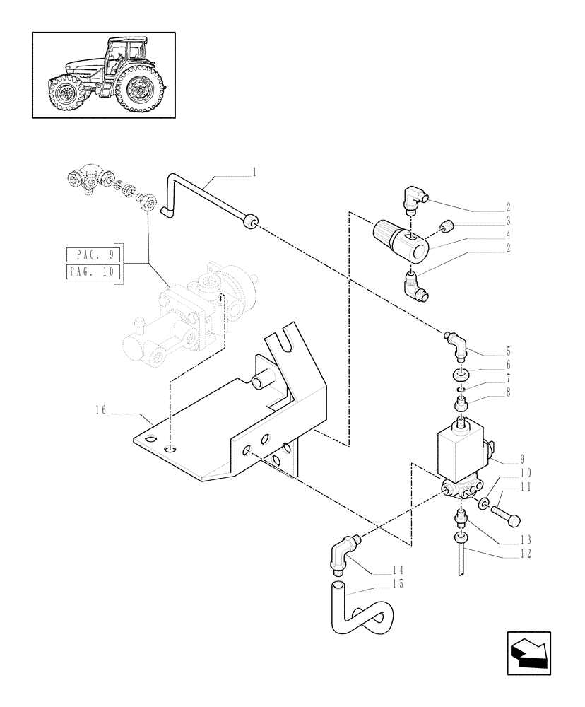 Схема запчастей Case IH MXM120 - (1.68.6[08]) - (VAR.178) TRAILER AIR BRAKE UK - BRACKET AND RELEVANT PARTS - C5339 (05) - REAR AXLE