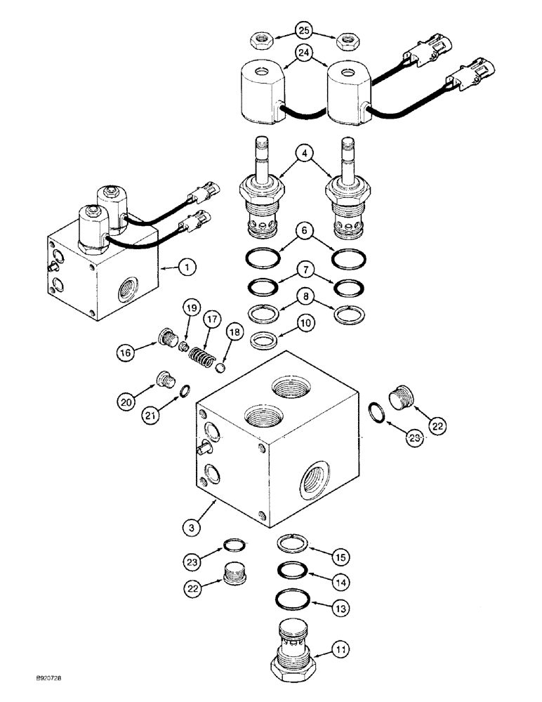 Схема запчастей Case IH 2022 - (8-30) - BASKET LIFT VALVE (07) - HYDRAULICS