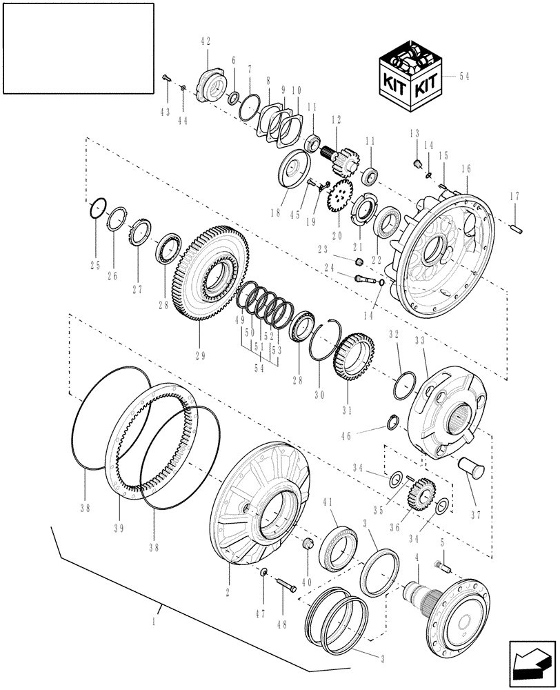 Схема запчастей Case IH AFX8010 - (D.10.A.42[3]) - PLANETARY FINAL DRIVE, PIN HAJ106401 AND AFTER D - Travel