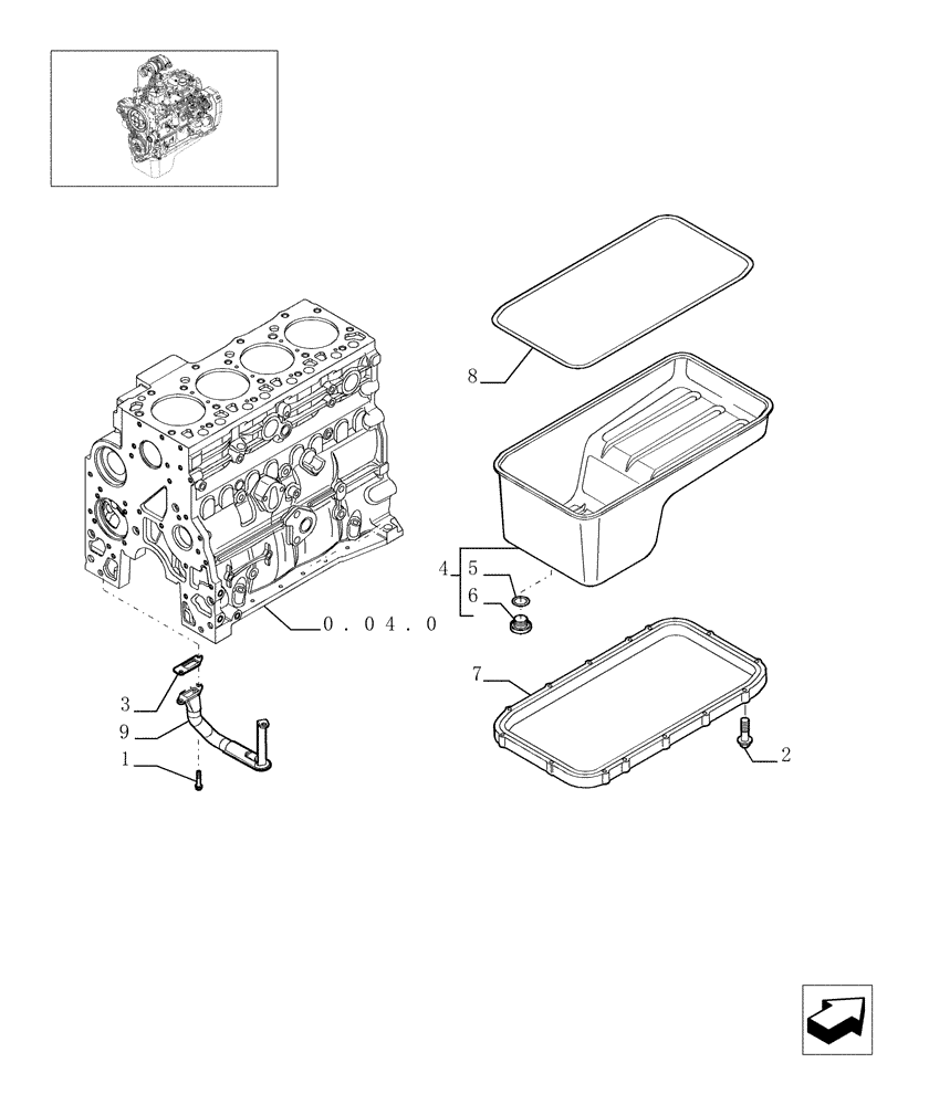 Схема запчастей Case IH F4BE0484C D601 - (0.04.2[01]) - ENGINE OIL SUMP 