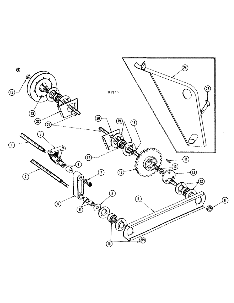 Схема запчастей Case IH 1010 - (152) - ROCKER ARM DRIVE FOR SHOE, STRAWWALKER AND TAILINGS ELEVATOR (74) - CLEANING