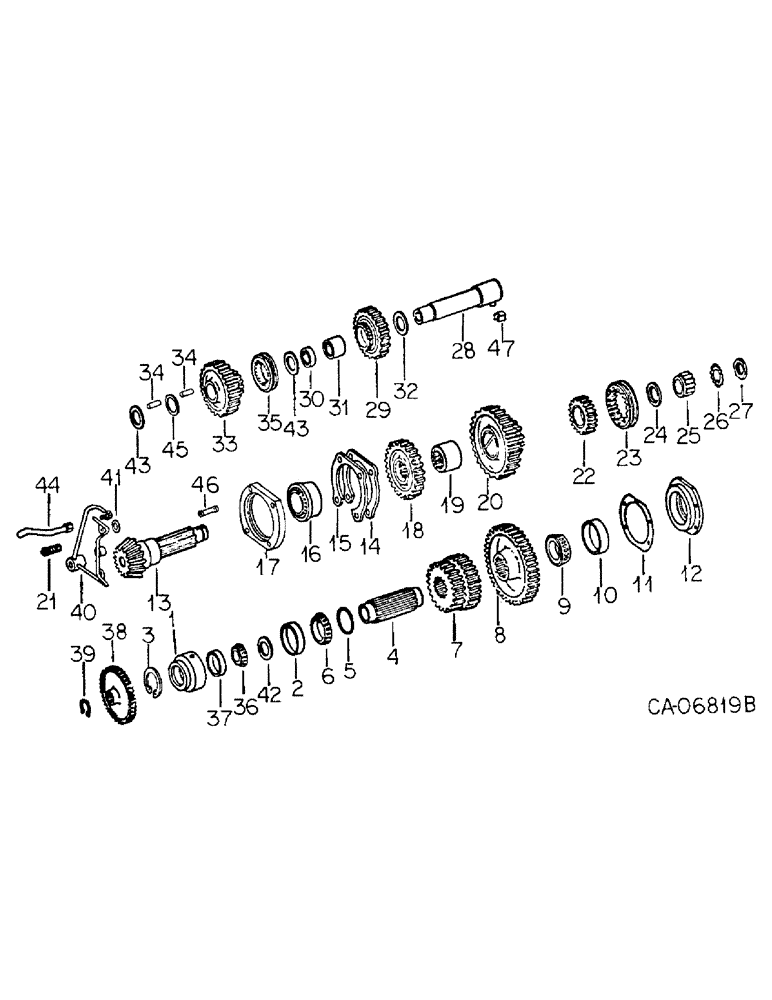 Схема запчастей Case IH 3788 - (07-22) - DRIVE TRAIN, RANGE TRANSMISSION, IN REAR FRAME (04) - Drive Train