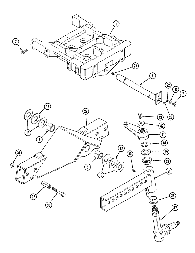 Схема запчастей Case IH 2096 - (5-114) - ADJUSTABLE FRONT AXLE AND SUPPORT, WITH STANDARD WHEEL BASE (05) - STEERING