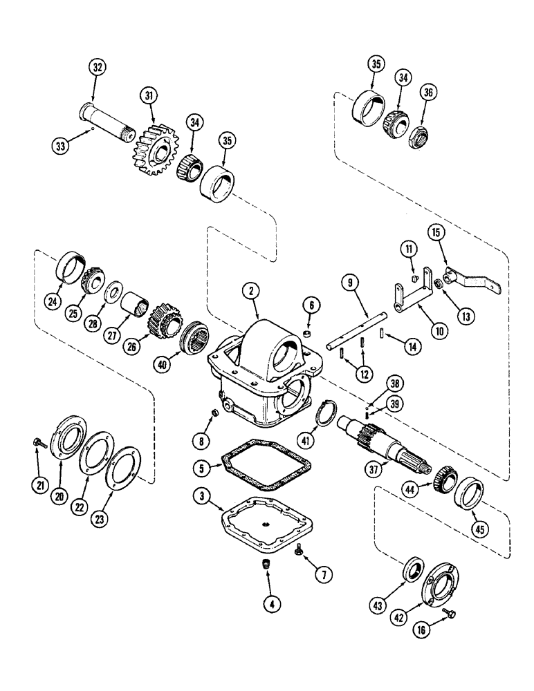 Схема запчастей Case IH 2090 - (6-266) - TRANSFER GEARBOX, MFD TRACTORS (06) - POWER TRAIN