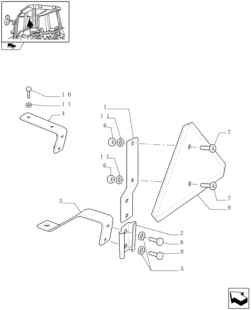 Схема запчастей Case IH PUMA 210 - (1.99.3) - (VAR.759) SLOW MOVING VEHICLE SIGN (10) - OPERATORS PLATFORM/CAB