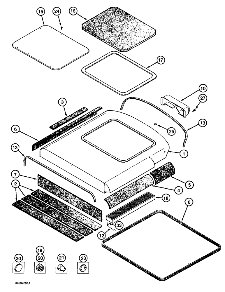 Схема запчастей Case IH 1688 - (9G-14) - CAB, ROOF (10) - CAB & AIR CONDITIONING