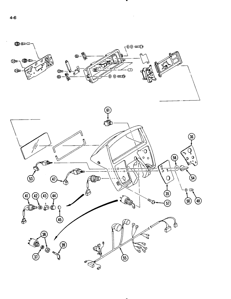 Схема запчастей Case IH 1140 - (4-06) - INSTRUMENT CLUSTER (04) - ELECTRICAL SYSTEMS