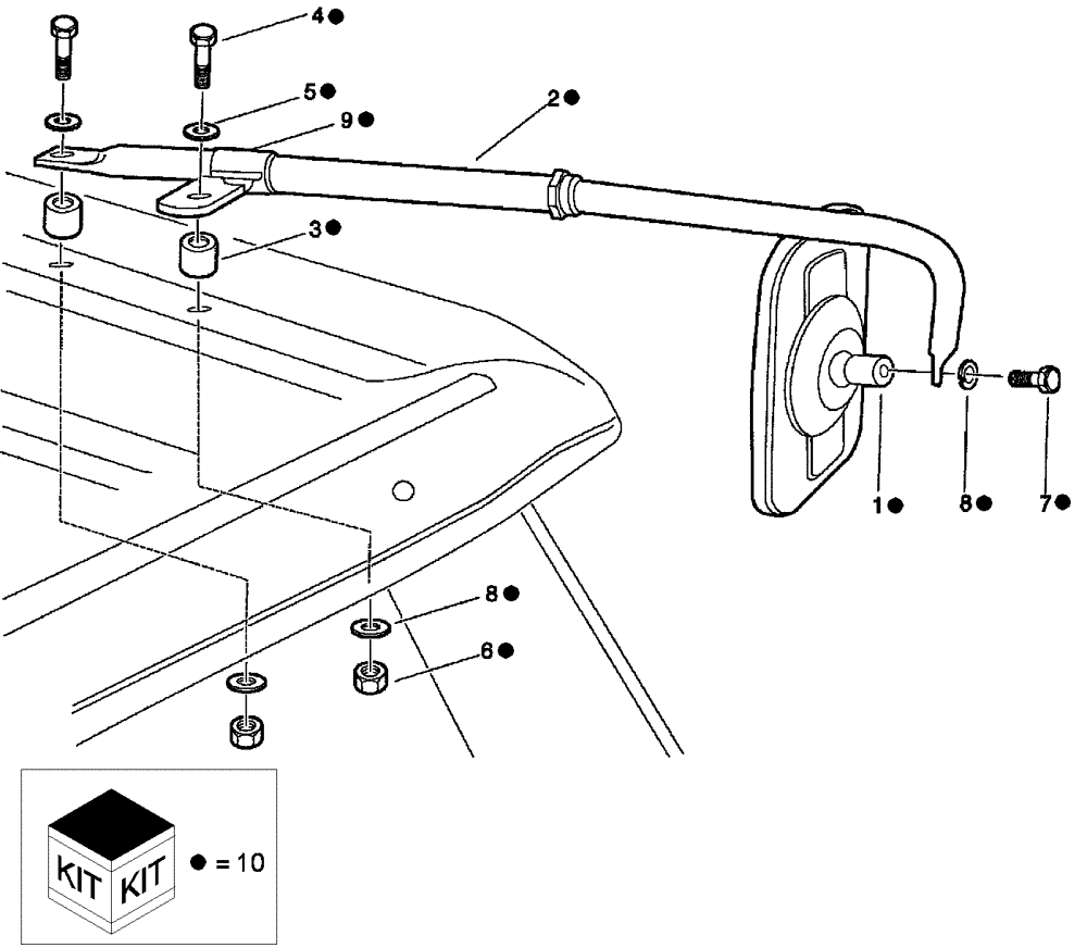 Схема запчастей Case IH SCOUT XL - (88.118.12) - DIA KIT, SIDE VIEW MIRROR (88) - ACCESSORIES