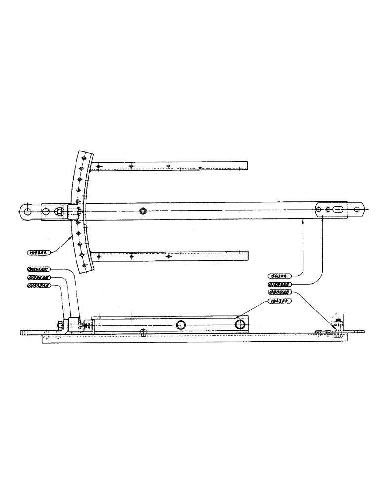 Схема запчастей Case IH DV-SERIES - (168) - DRAW BAR PRIOR TO TRACTOR NUMBER 4513322, D, DC, DO, PLATFORM (09) - CHASSIS