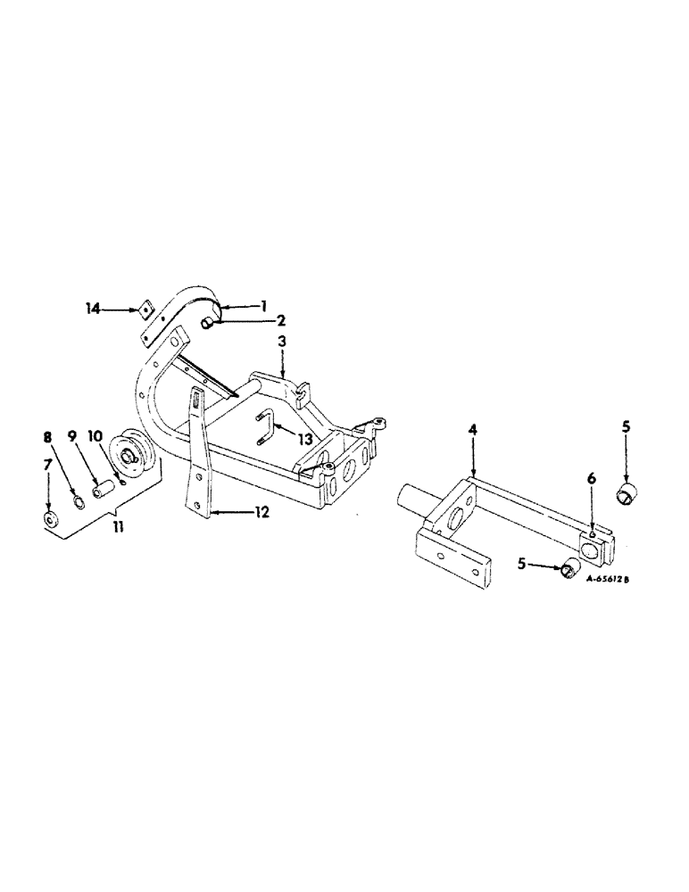 Схема запчастей Case IH 120 - (D-03) - CUTTER BAR SUPPORT, HINGE COUPLING AND IDLER PULLEY 