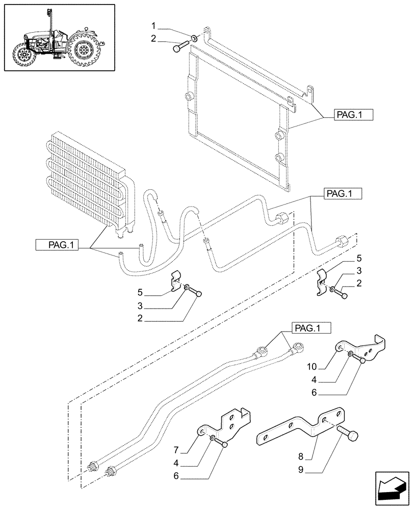 Схема запчастей Case IH JX1075C - (1.27.7/04[02]) - (VAR.065/1-826) HYDRAULIC PUMP 64L/MIN WITH HEAT EXCHANGER - BRACKETS AND COLLARS (03) - TRANSMISSION