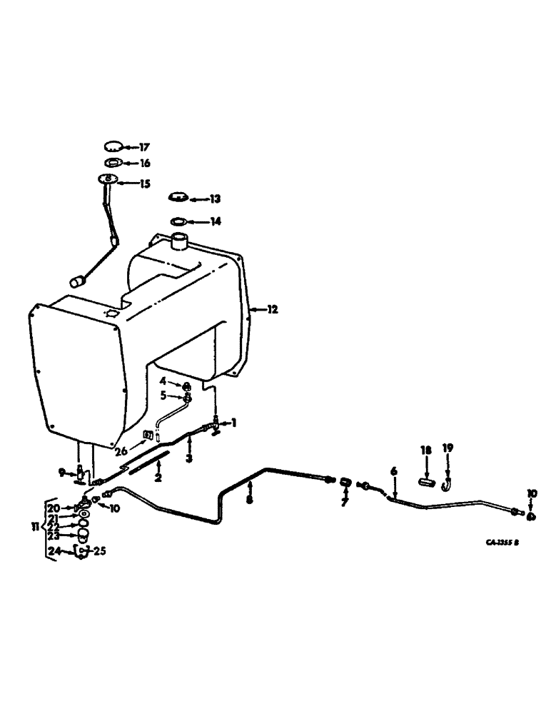 Схема запчастей Case IH 2500 - (12-03) - POWER, FUEL TANK AND PIPING, GASOLINE ENGINE TRACTORS Power