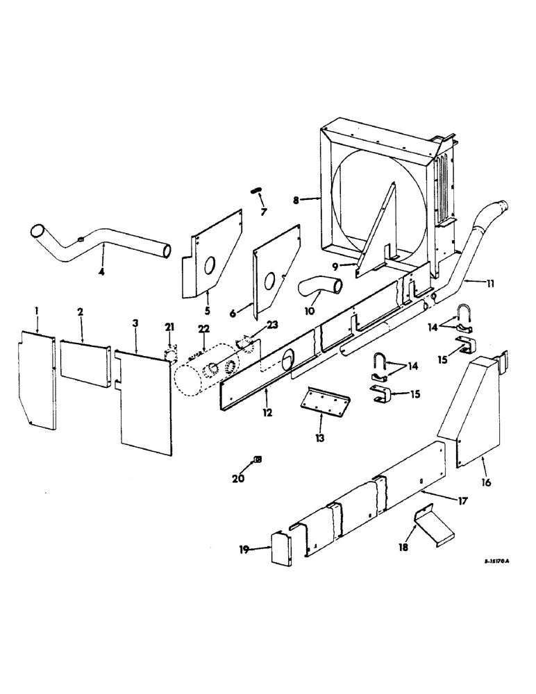 Схема запчастей Case IH 622 - (D-04) - DIESEL ENGINE, EXHAUST SYSTEM AND SHIELDS, SERIAL NOS. 616 (01) - ENGINE