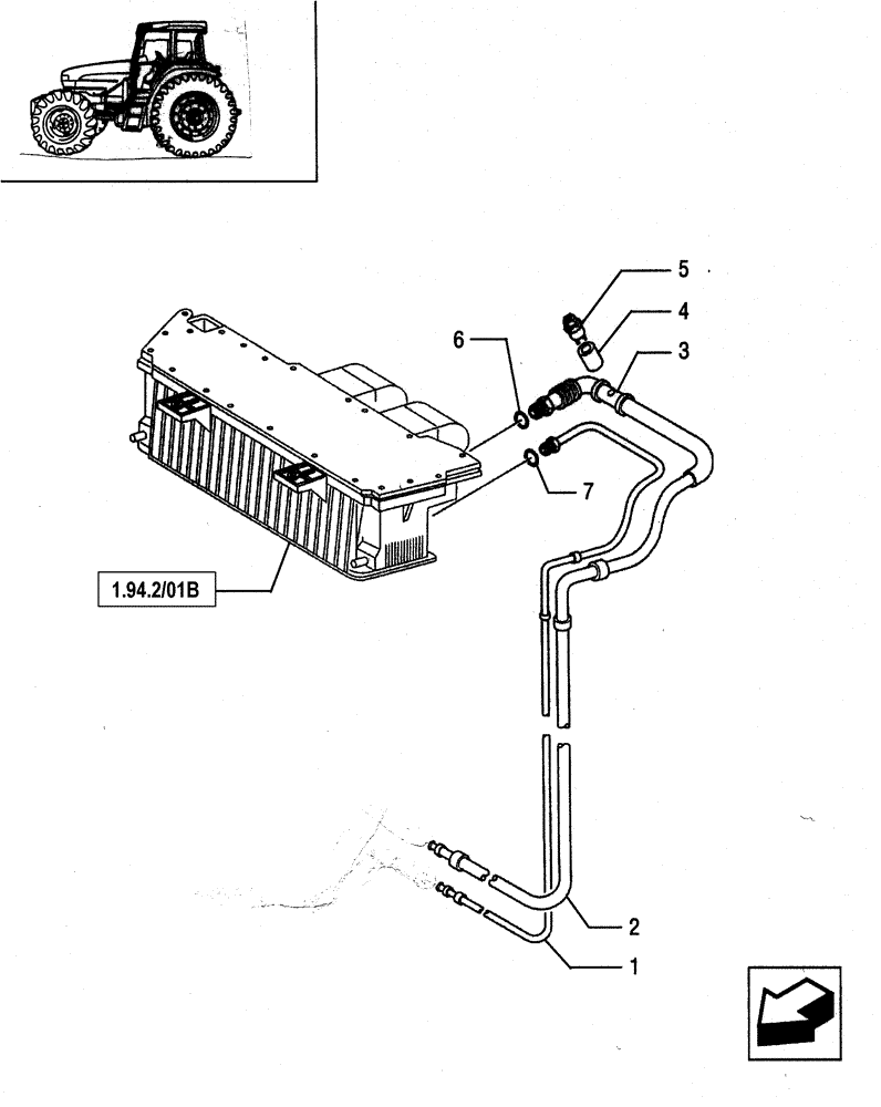 Схема запчастей Case IH JX90 - (1.94.2[05]) - (VAR.641-958) AIR CONDITIONING - SWITCH AND HOSES (10) - OPERATORS PLATFORM/CAB
