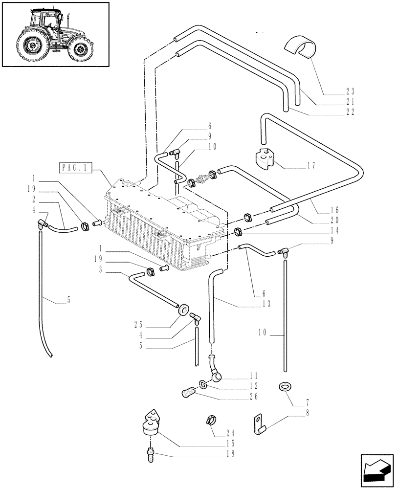 Схема запчастей Case IH JX60 - (1.92.94/01[02]) - (VAR.641-958) AIR CONDITIONING UNIT- PIPES (10) - OPERATORS PLATFORM/CAB