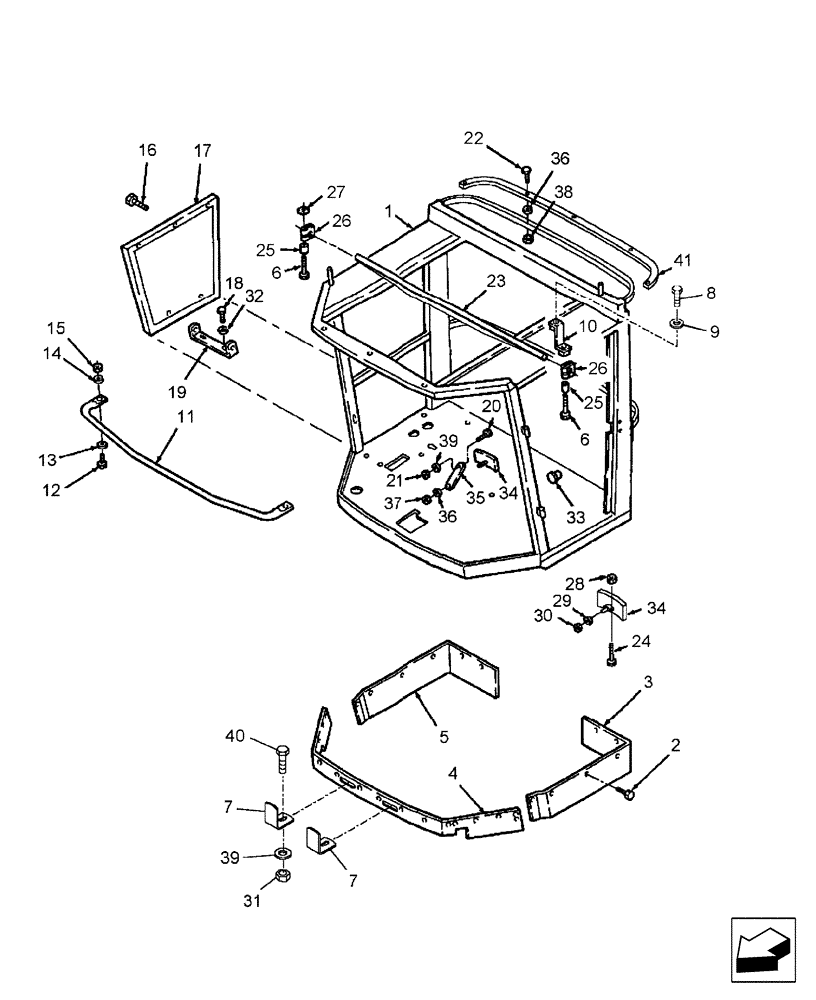 Схема запчастей Case IH WDX1002S - (10.01[2]) - CAB FRAME (10) - OPERATORS PLATFORM/CAB