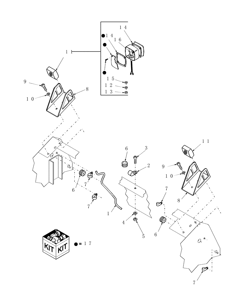 Схема запчастей Case IH 2212 - (14.00) - LIGHTS AND MAIN ELECTRICAL HARNESS (55) - ELECTRICAL SYSTEMS