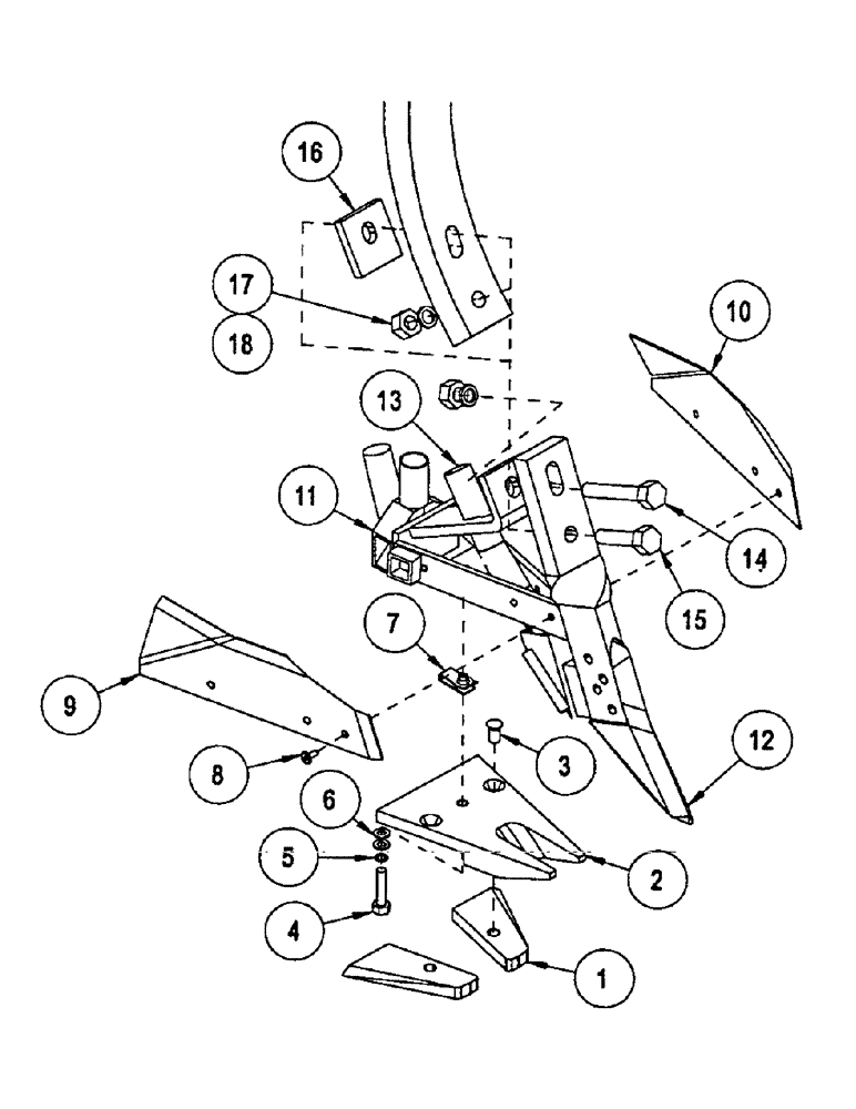 Схема запчастей Case IH CONCORD - (B59) - STANDARD ANDERSON OPENER, 12 INCH, DRY 