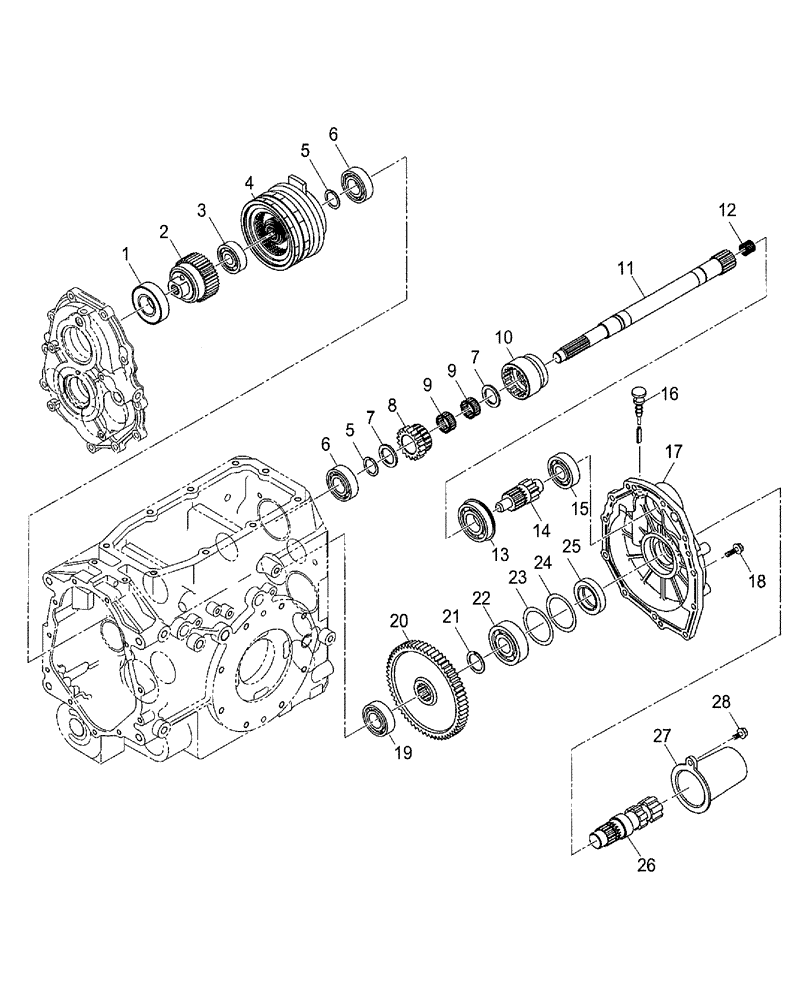 Схема запчастей Case IH DX18E - (03.06) - PTO GEARS (03) - TRANSMISSION