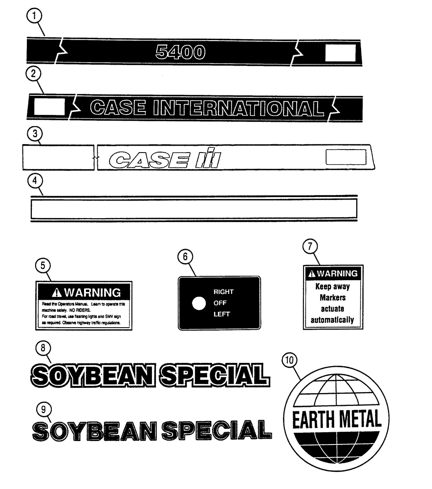 Схема запчастей Case IH 5400 - (9-54) - DECALS (09) - CHASSIS