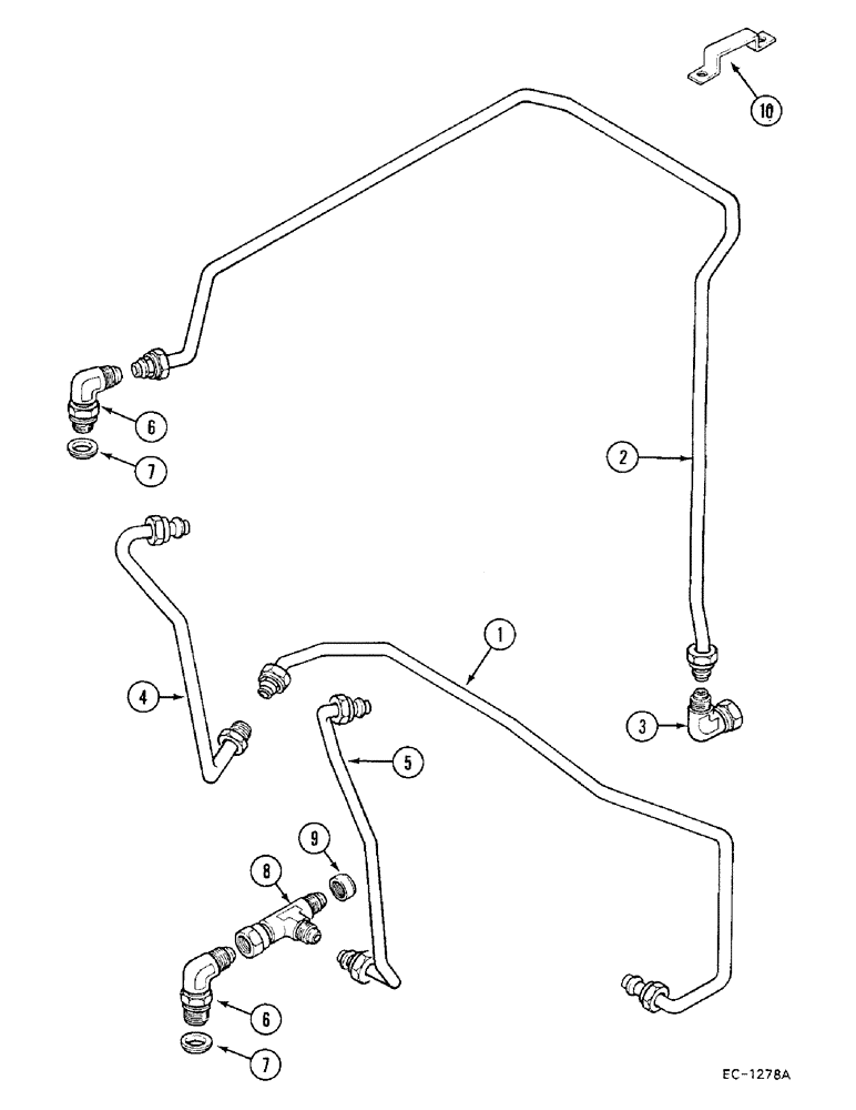 Схема запчастей Case IH 685 - (5-266) - STEERING PIPES REAR - 2 SPEED POWER SHIFT, 685 : 18001-, 885 : 18001- (05) - STEERING