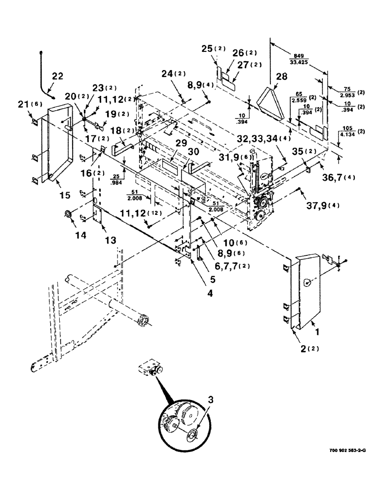 Схема запчастей Case IH 8460 - (28) - MESH WRAP SHIELDS AND DECAL ASSEMBLIES, SERIAL NUMBER CFH0073011 AND LATER 