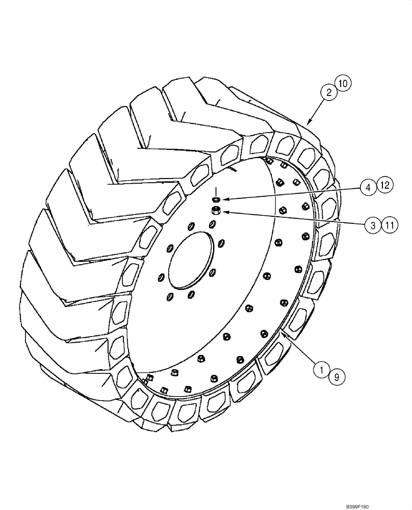 Схема запчастей Case IH 1845C - (06-26) - WHEELS (06) - POWER TRAIN