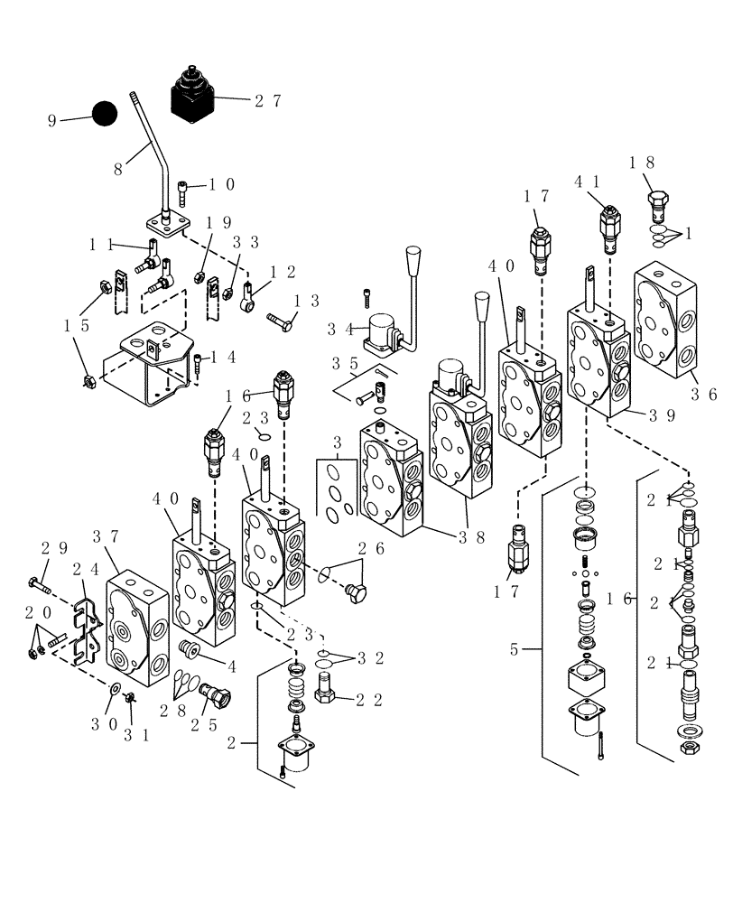 Схема запчастей Case IH 757C - (11) - CONTROL VALVE, SML44752 - 757C 