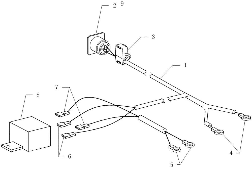 Схема запчастей Case IH SRX100 - (L.20.A[02]) - ELECTRICAL - 4 LINE MONITOR, SWITCHED POWER ADAPTER CABLE L - Field Processing