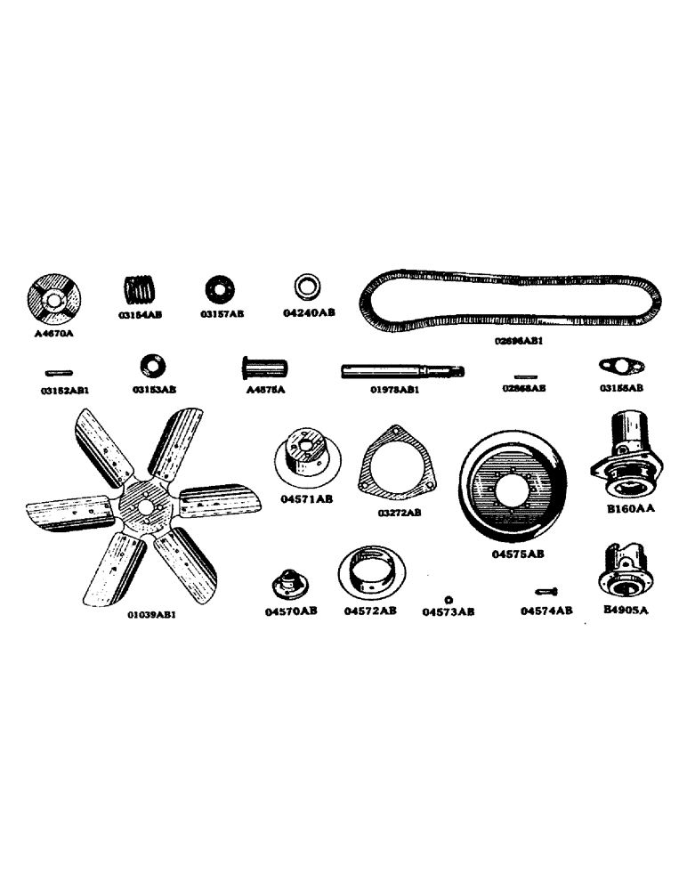 Схема запчастей Case IH D-SERIES - (041) - FAN AND WATER PUMP, D, DC, DH, DO, DV (02) - ENGINE