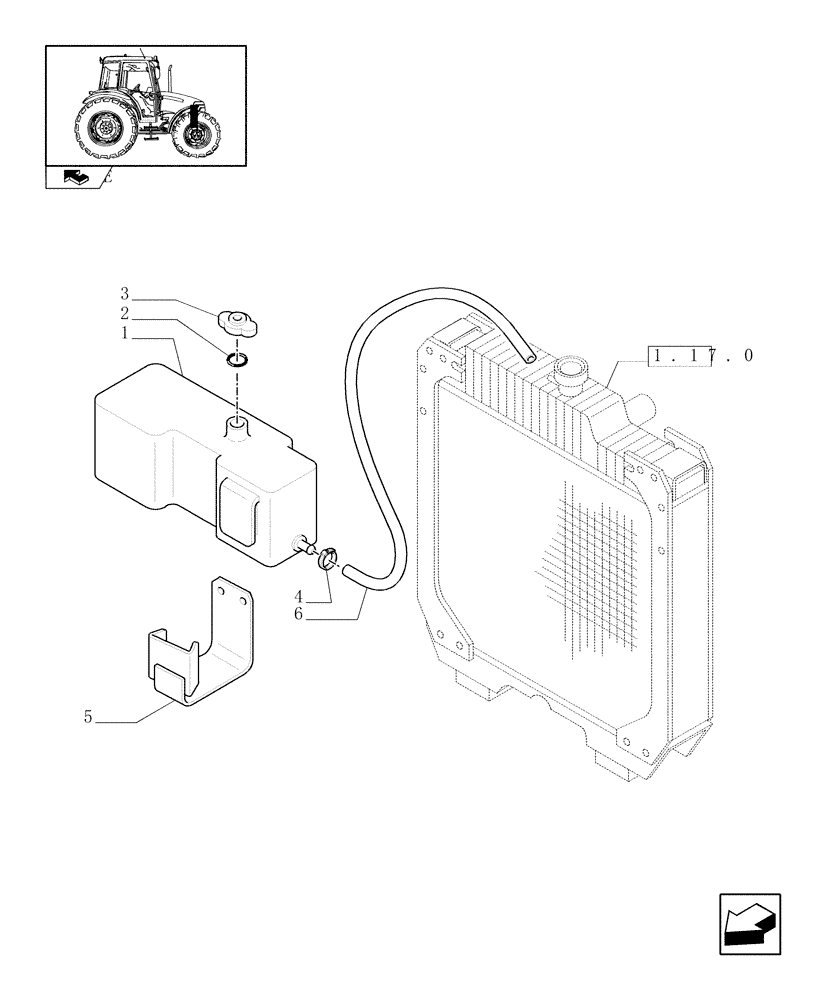 Схема запчастей Case IH FARMALL 90 - (1.17.2) - COOLING TANK (02) - ENGINE EQUIPMENT