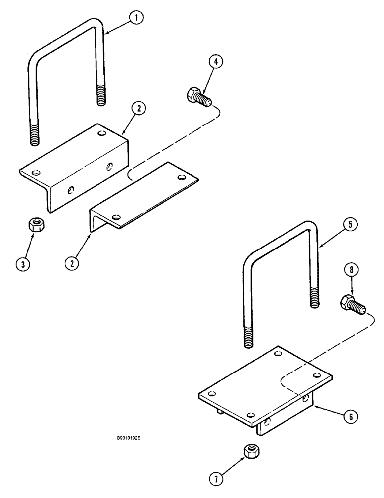 Схема запчастей Case IH 955 - (9D-28[1]) - MOUNTING BRACKETS, RIDGE TILLAGE ATTACHMENT, WIDE ROW PLANTERS, RIGID (09) - CHASSIS/ATTACHMENTS