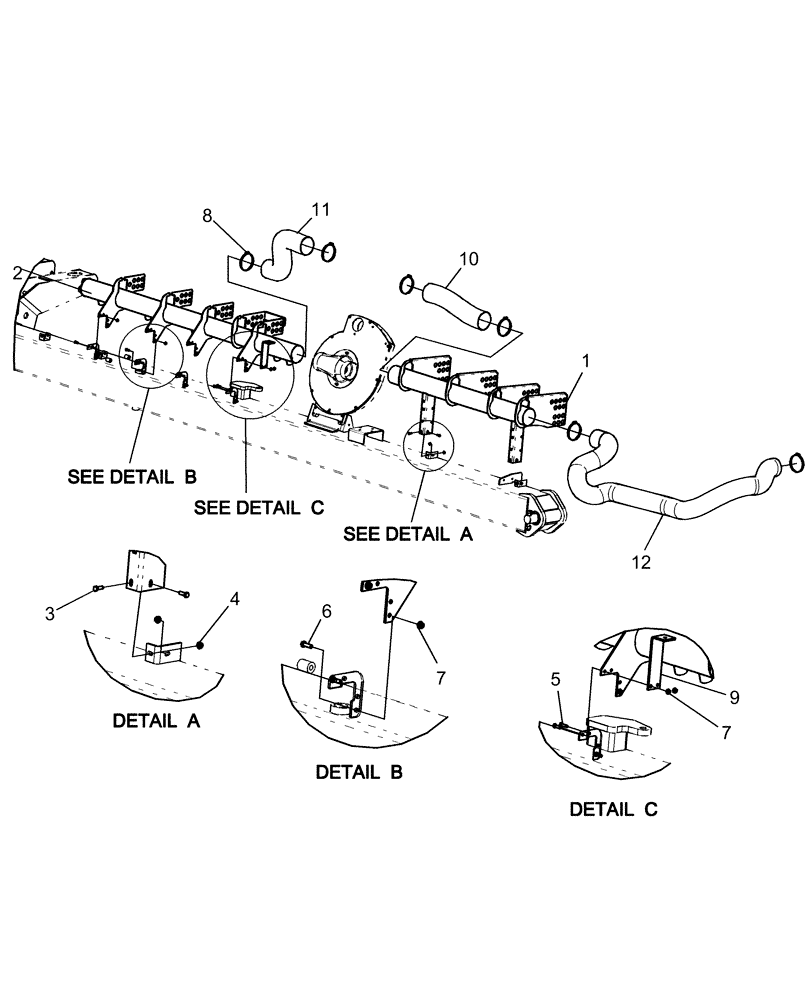Схема запчастей Case IH 1260 - (39.100.20) - FRAME - VACUUM SYSTEM (39) - FRAMES AND BALLASTING
