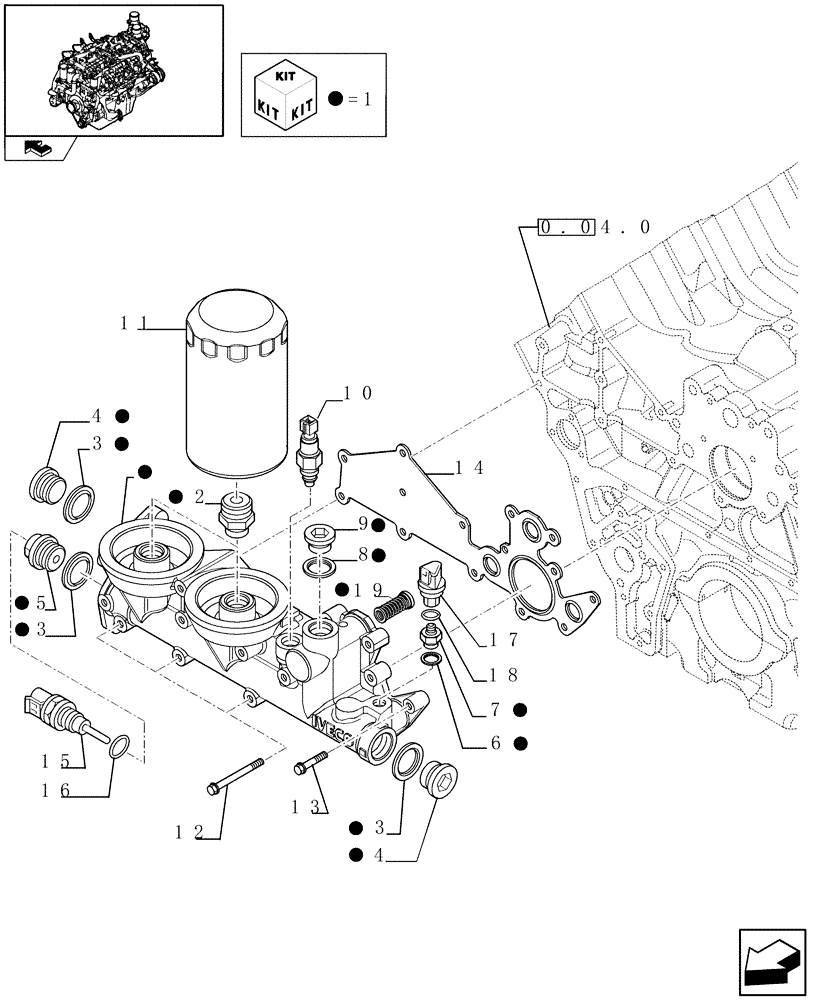 Схема запчастей Case IH FVAE2884X B200 - (0.30.2) - FILTER ENGINE OIL (504064787) 