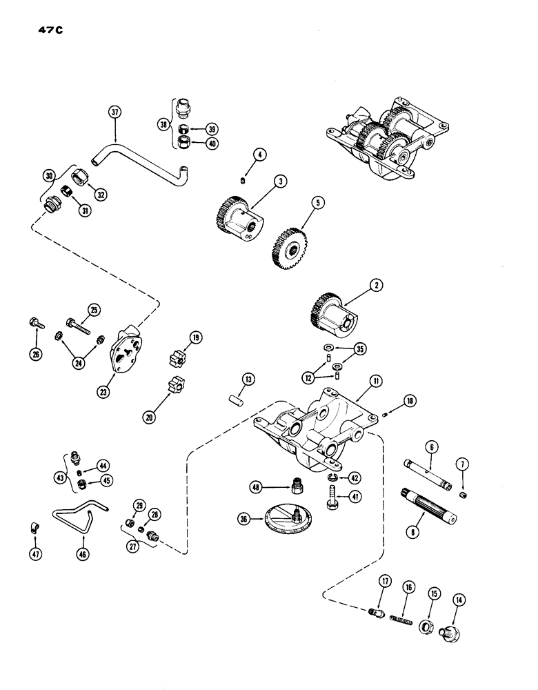 Схема запчастей Case IH 770 - (047C) - 3 GEAR BALANCER AND OIL PUMP, (251B) SPARK IGNITION ENGINE (02) - ENGINE