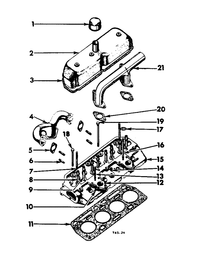 Схема запчастей Case IH B275 - (005) - DIESEL ENGINE, CYLINDER HEAD AND MANIFOLDS (01) - ENGINE