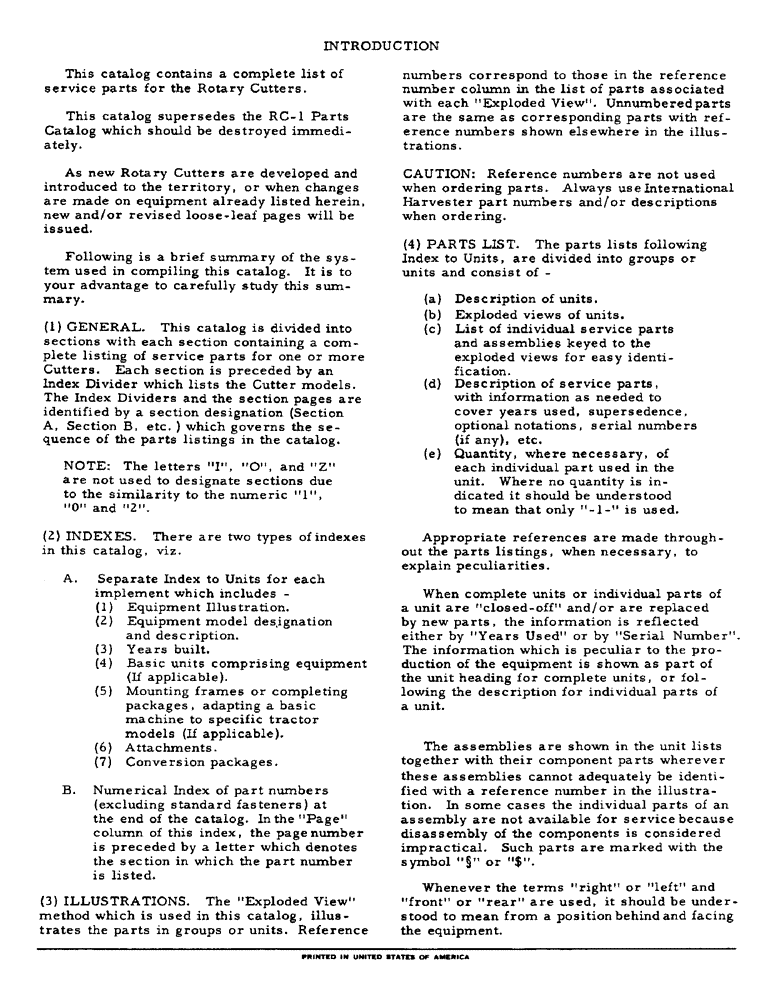 Схема запчастей Case IH 28 - (1-A) - INTRODUCTION 