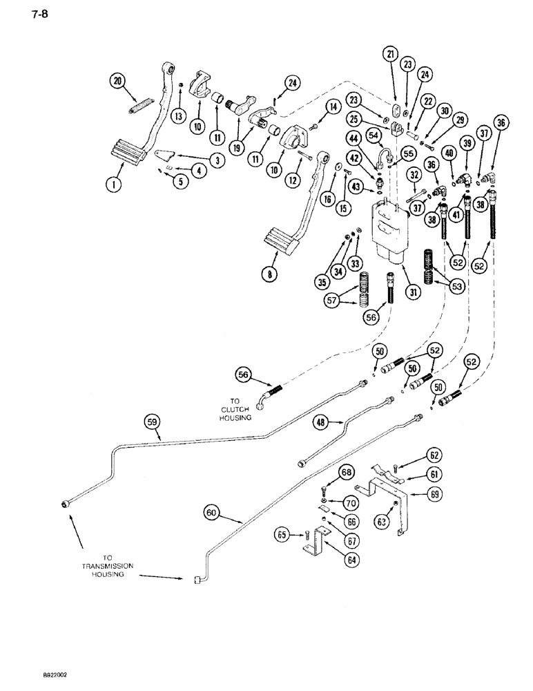 Схема запчастей Case IH 7120 - (7-06) - BRAKE PEDAL SYSTEM, P.I.N. JJA0027701 AND AFTER (07) - BRAKES