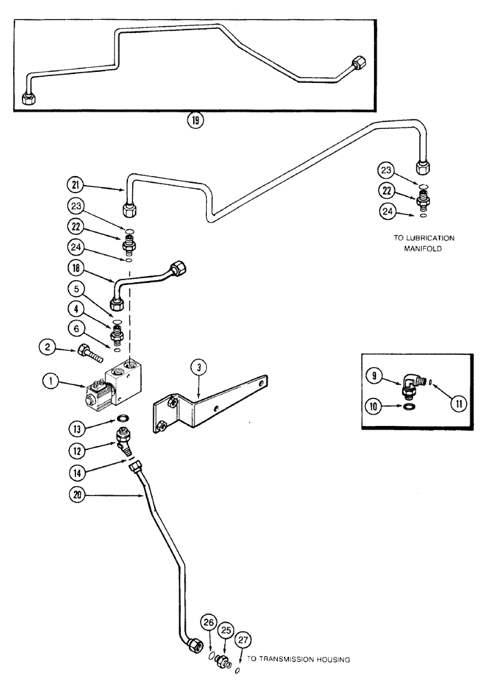 Схема запчастей Case IH 7220 - (8-014) - TRANSMISSION SOLENOID VALVE TUBES, WITH MECHANICAL FRONT DRIVE (MFD) (08) - HYDRAULICS