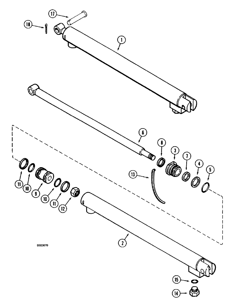 Схема запчастей Case IH 1670 - (8-76) - UNLOADER TUBE SWING CYLINDER (07) - HYDRAULICS