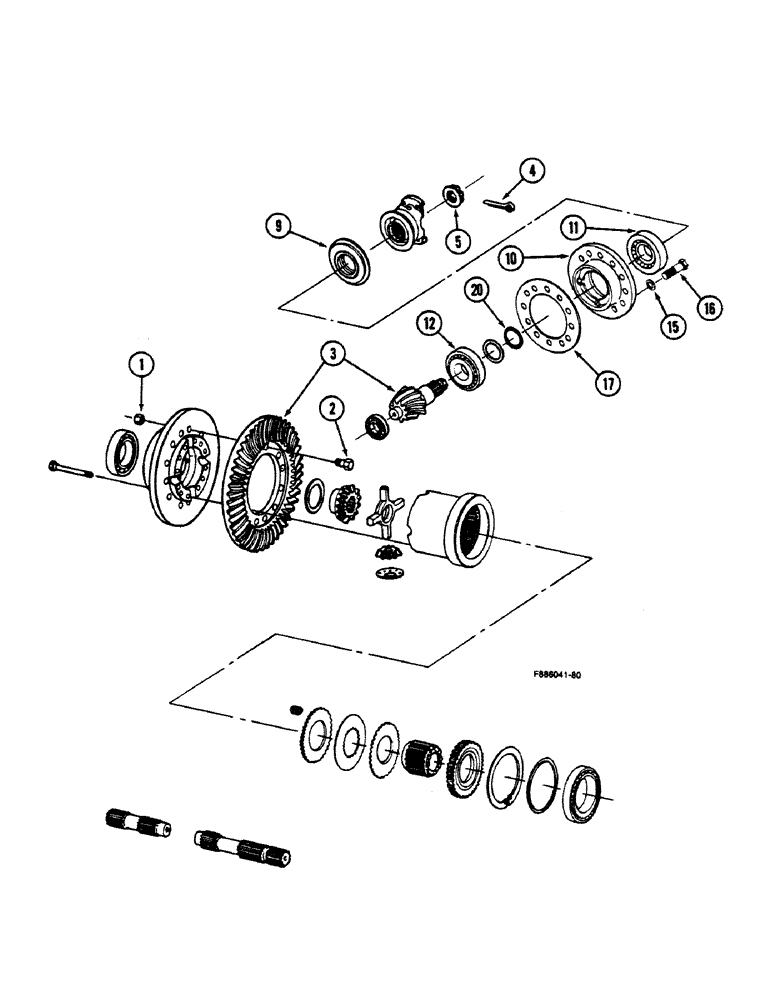 Схема запчастей Case IH 9150 - (6-082) - AXLE ASSEMBLY, DIFFERENTIAL, K592 BAR AXLE (06) - POWER TRAIN