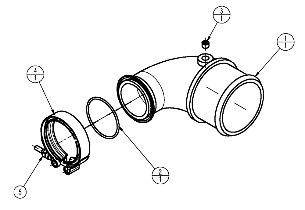 Схема запчастей Case IH TITAN 4020 - (02-015) - TURBO ELBOW GROUP (01) - ENGINE