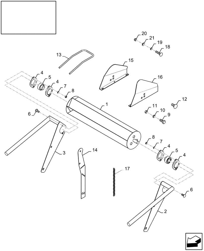 Схема запчастей Case IH LBX332P - (18.87355680[01]) - DIA : ROLLER WINDGUARD KIT - 2.25M PICK-UP (18) - ACCESSORIES