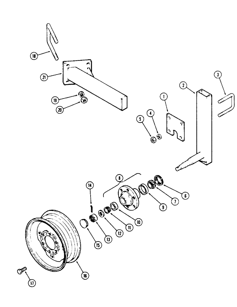 Схема запчастей Case IH 513V - (17C) - GAUGE WHEEL, CLAMP ADJUSTED, SERIAL NUMBER 1634813 AND AFTER, ELECTRIC WHEEL HUB, EW 