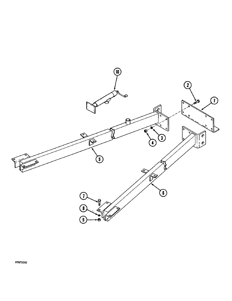 Схема запчастей Case IH 4300 - (9-092) - LEVEL LIFT HITCH, NARROW TRANSPORT, BEAMS (09) - CHASSIS/ATTACHMENTS