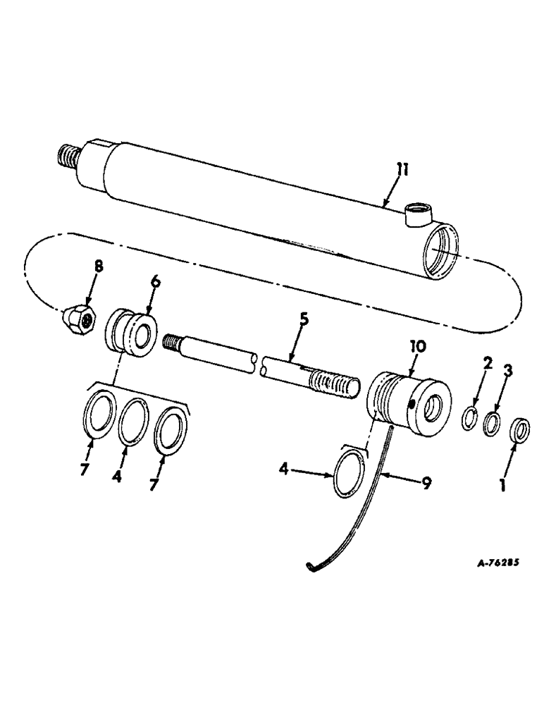 Схема запчастей Case IH 315 - (F-30) - HYDRAULICS SYSTEM, STEERING CYLINDER, OPTIONAL FOR 654631R91 CYLINDER (07) - HYDRAULIC SYSTEM
