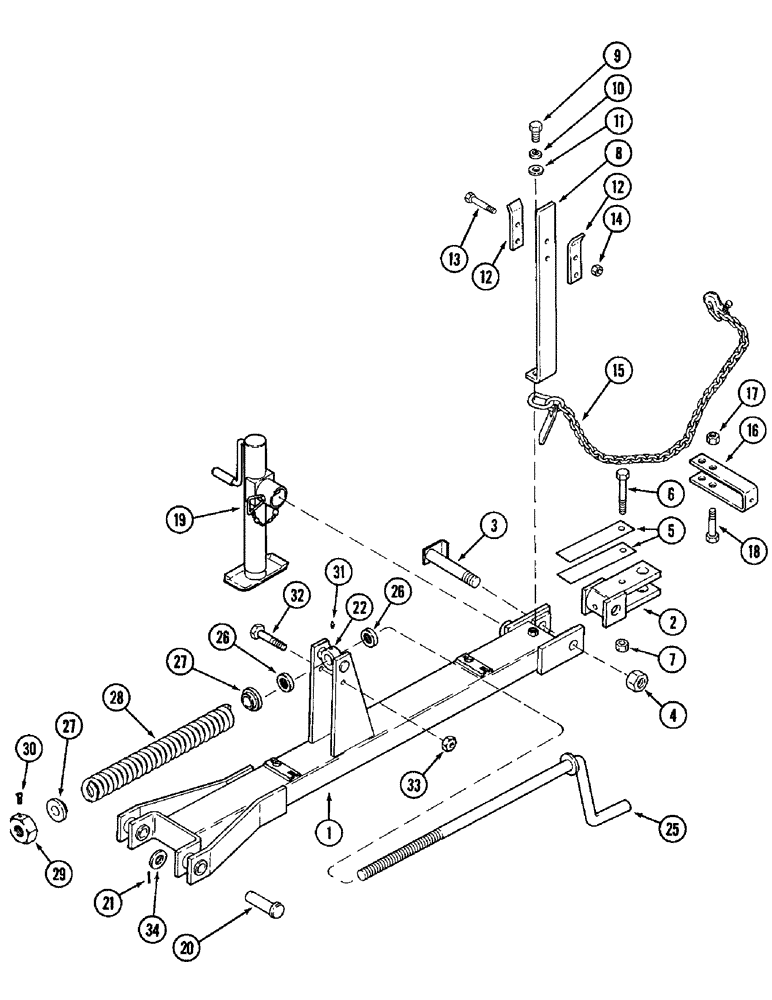 Схема запчастей Case IH 3800 - (9-04) - HITCH (09) - CHASSIS/ATTACHMENTS