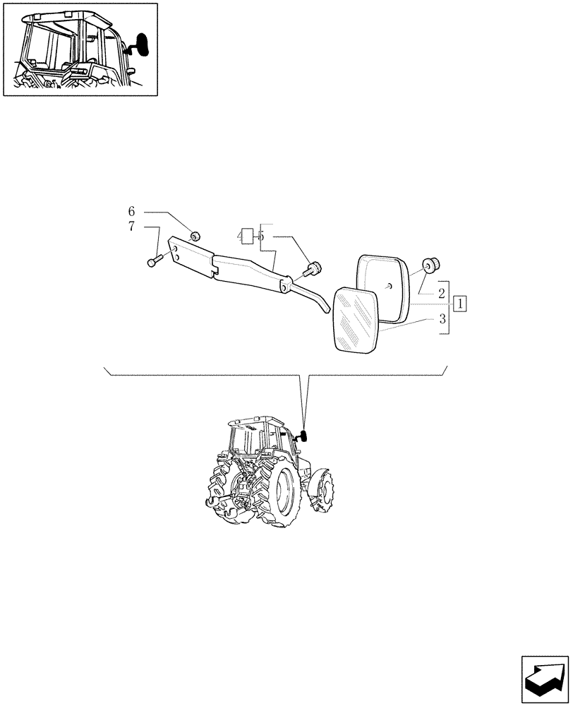 Схема запчастей Case IH MXU115 - (1.93.6/01) - (VAR.879) TELESCOPIC REAR VIEW MIRROR (10) - OPERATORS PLATFORM/CAB
