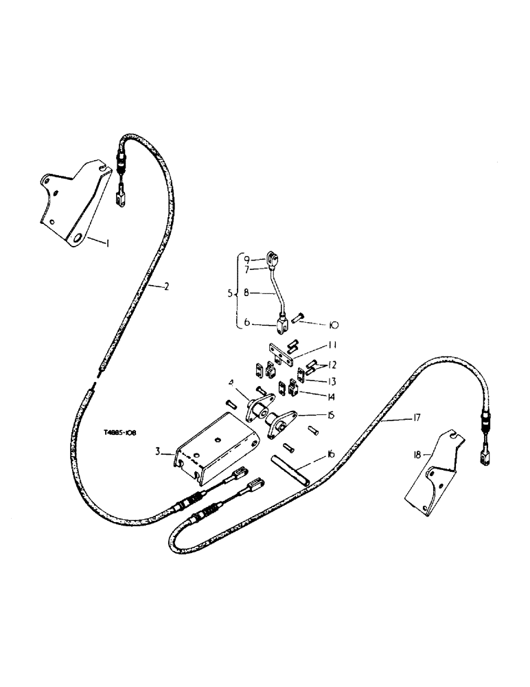 Схема запчастей Case IH 2300 - (6-58) - ATTACHMENTS, HAND OPERATED DRUM BRAKE ATTACHMENT, HAND BRAKE LINKAGE Attachments