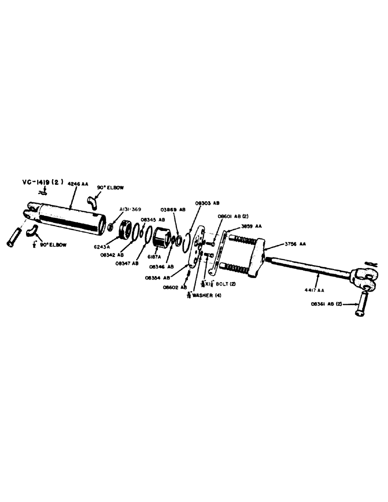Схема запчастей Case IH VAC13-SERIES - (146) - B3785AA HYDRAULIC CYLINDER (08) - HYDRAULICS